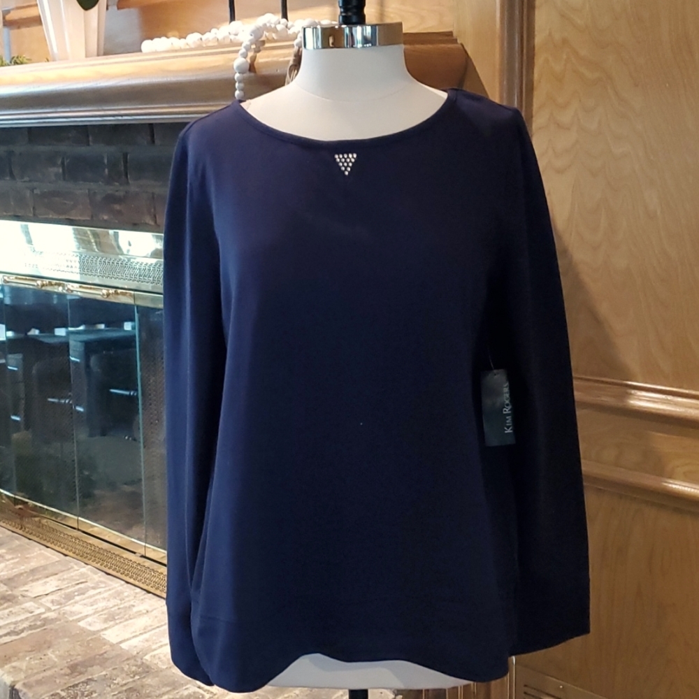 Navy Kim Rogers Crew Neck